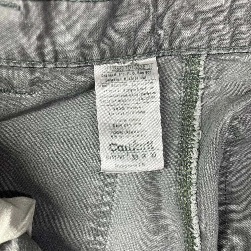 Carhartt Dungaree Carpenter Pants Men's Gray Pockets Relaxed Workwear‎ - 32X28.5